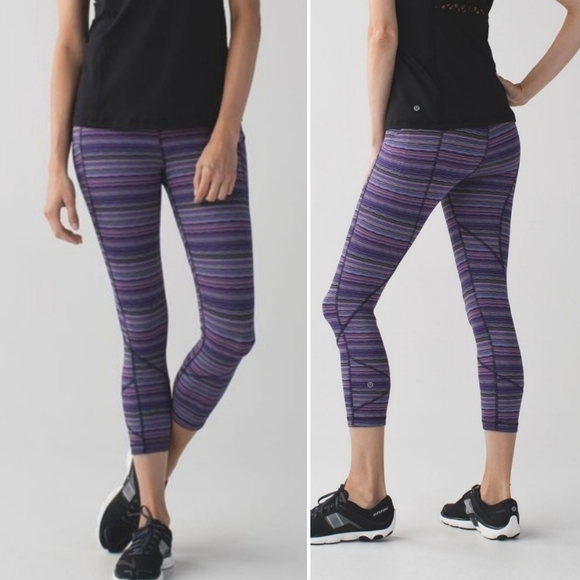 Lululemon Pace Rival Crop Space Dye Twist Ultra Violet Purple Leggings - Picture 1 of 8